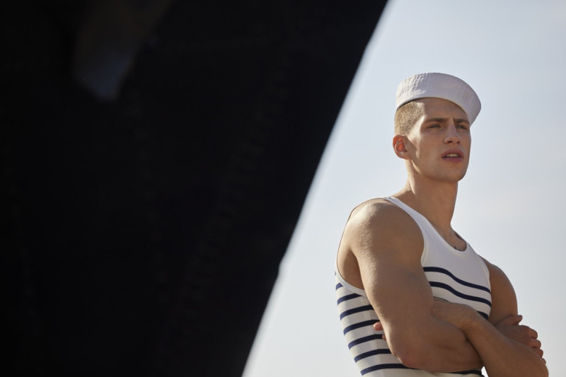 Augusta Alexander featured in  the Jean-Paul Gaultier Fragrance Le Male fragrance advertisement for Summer 2020