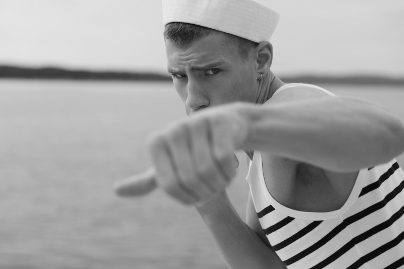 Augusta Alexander featured in  the Jean-Paul Gaultier Fragrance Le Male fragrance advertisement for Summer 2020