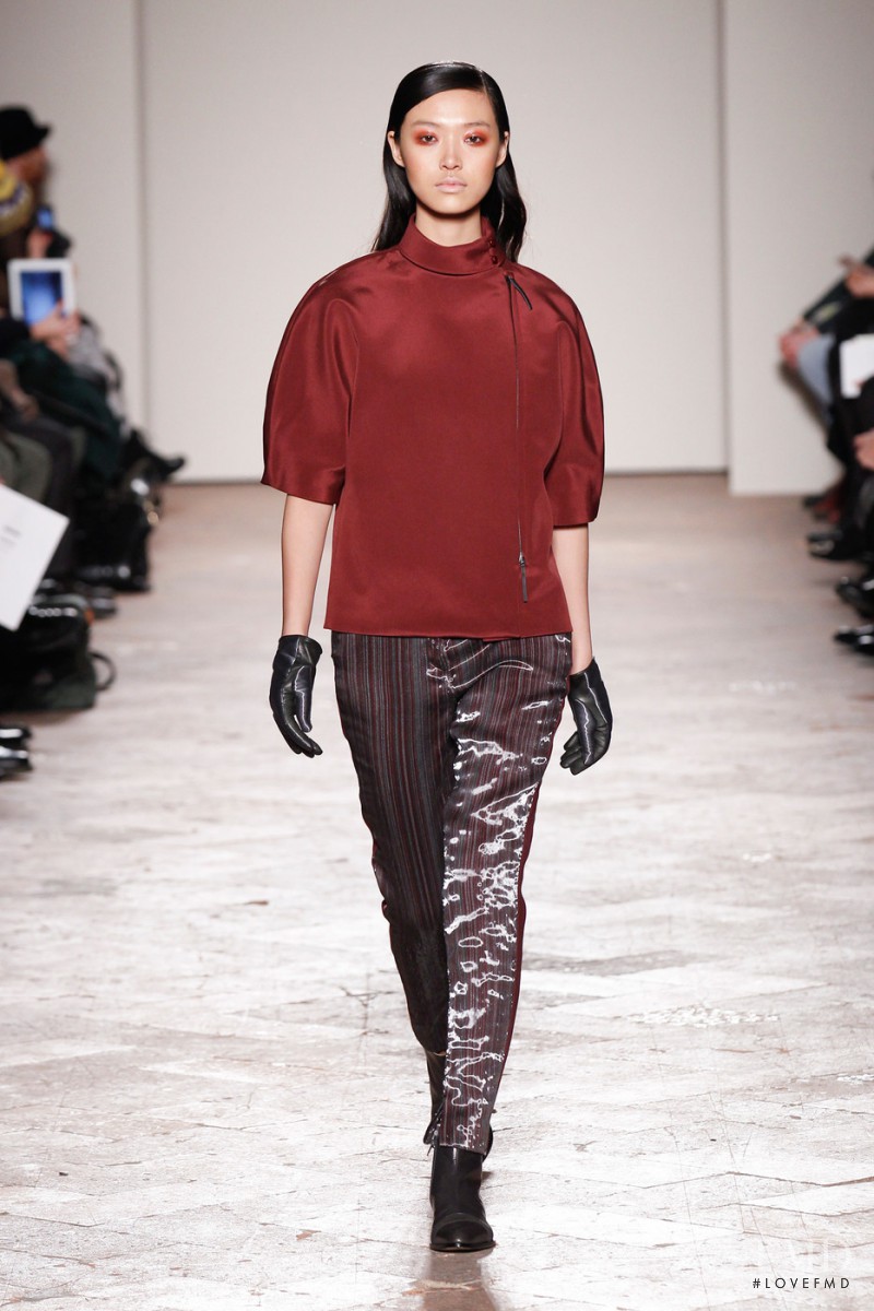Tian Yi featured in  the Gabriele Colangelo fashion show for Autumn/Winter 2013