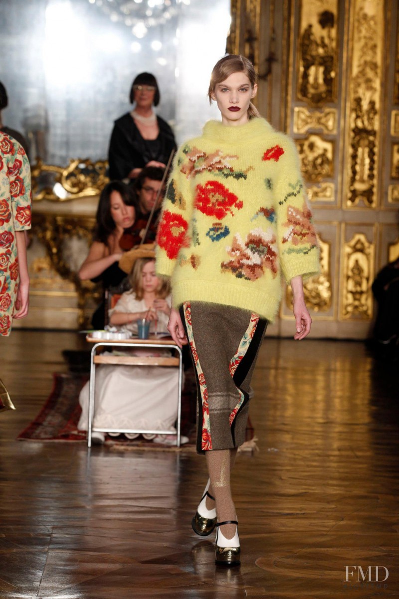 Irina Nikolaeva featured in  the Antonio Marras fashion show for Autumn/Winter 2013