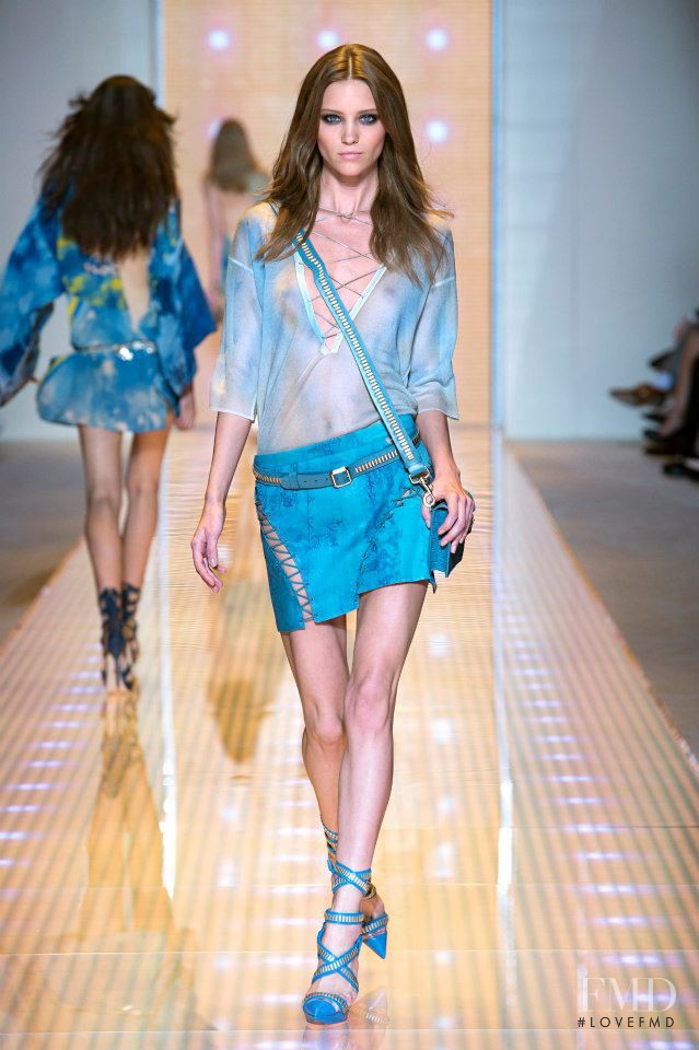 Mila Krasnoiarova featured in  the Versace fashion show for Spring/Summer 2013