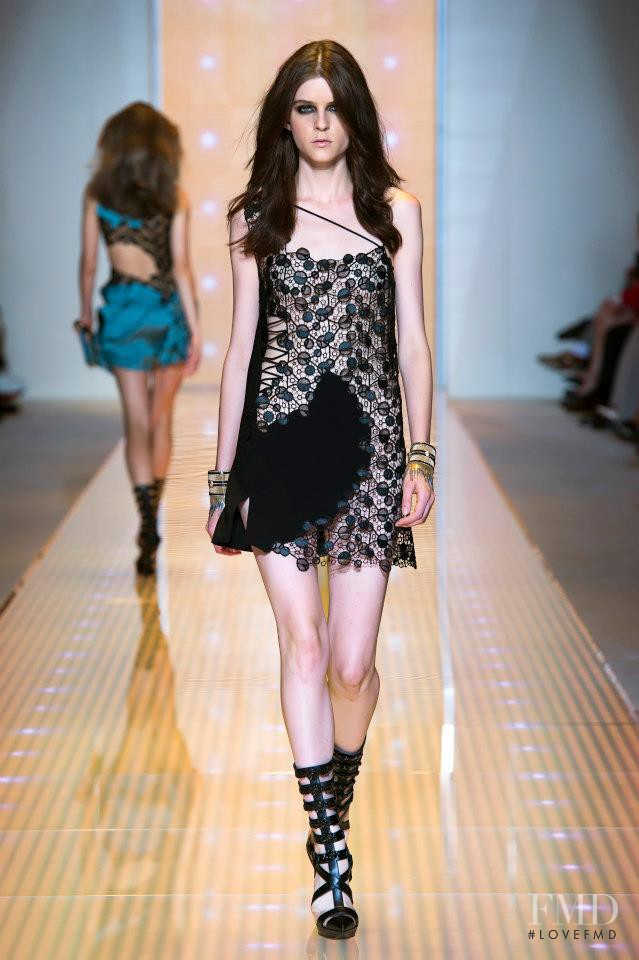 Kel Markey featured in  the Versace fashion show for Spring/Summer 2013