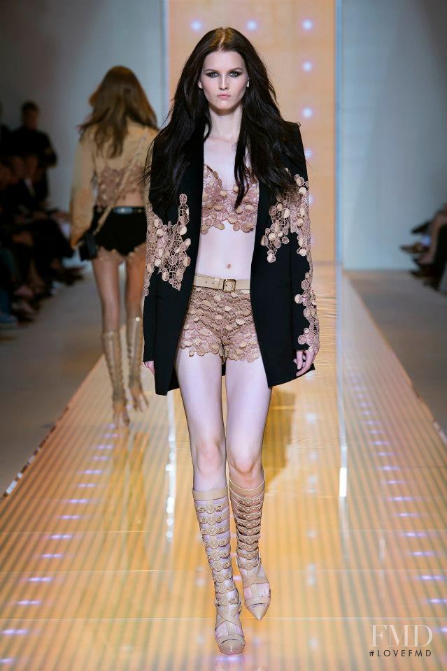 Katlin Aas featured in  the Versace fashion show for Spring/Summer 2013