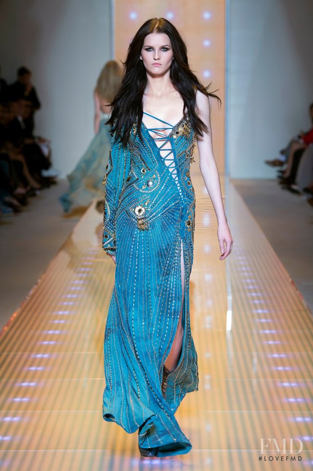 Katlin Aas featured in  the Versace fashion show for Spring/Summer 2013