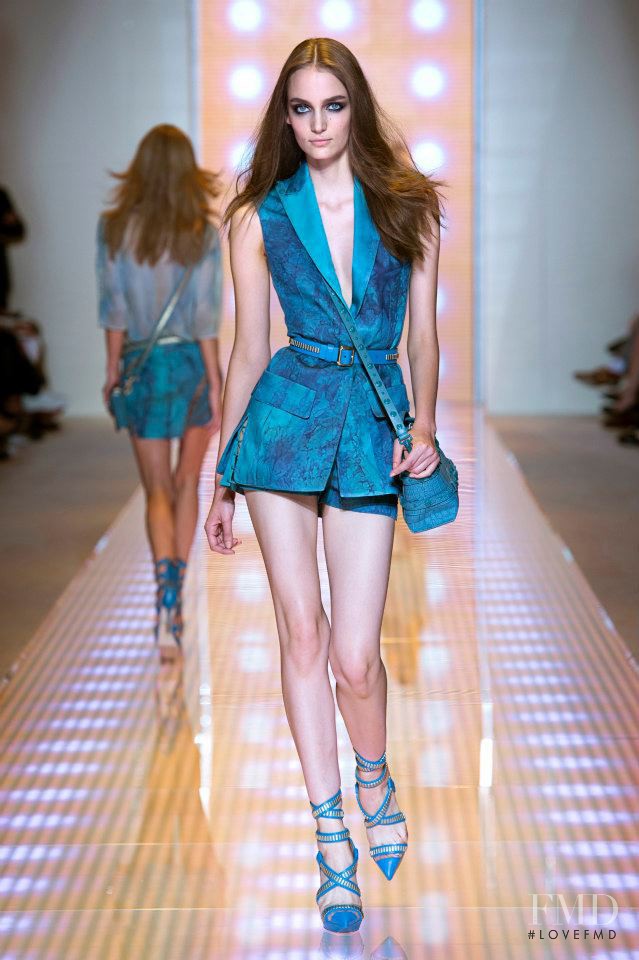 Zuzanna Bijoch featured in  the Versace fashion show for Spring/Summer 2013