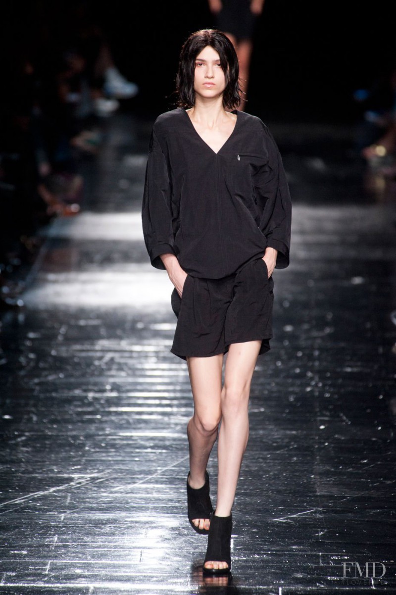 Marcele dal Cortivo featured in  the Olivier Theyskens fashion show for Spring/Summer 2013