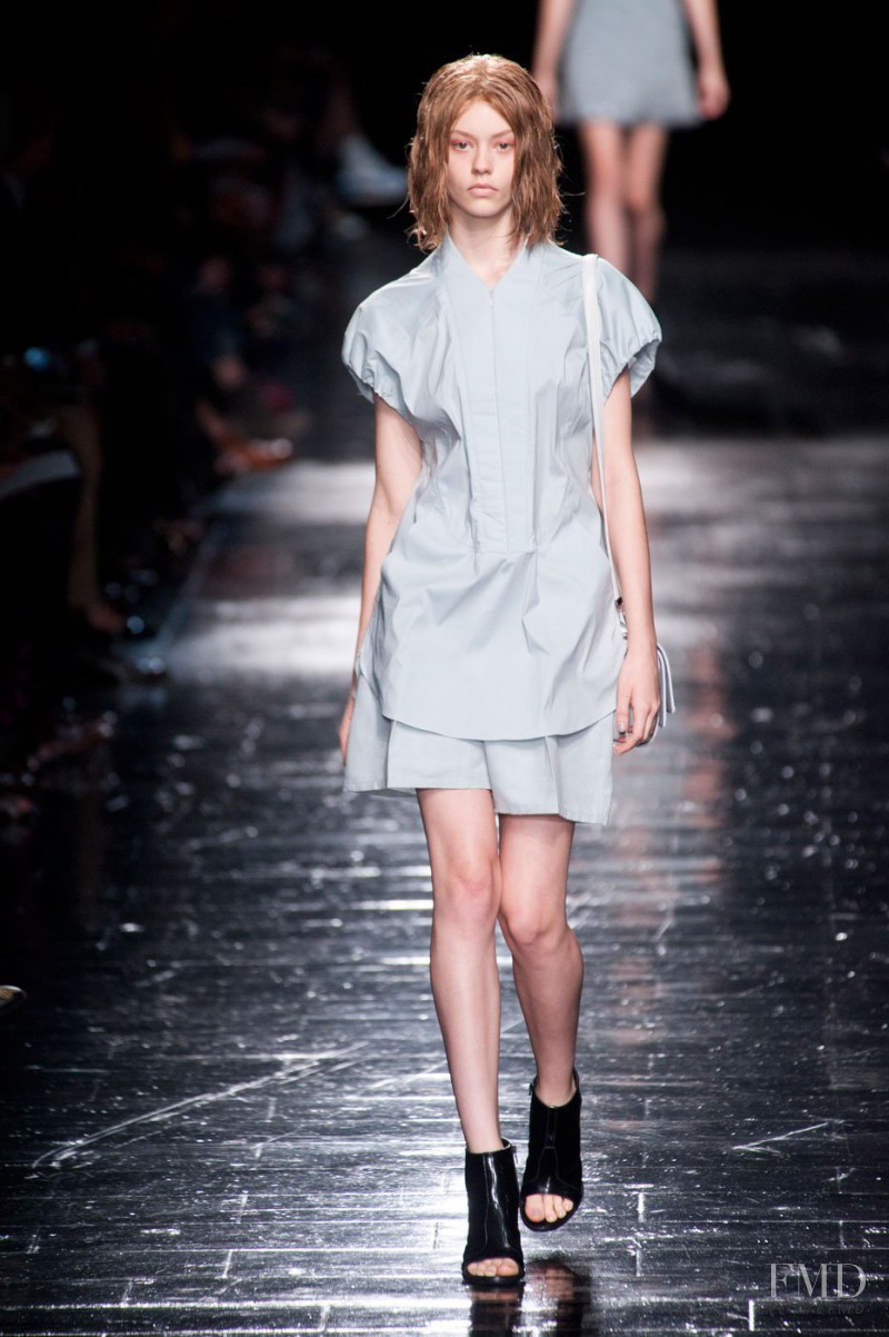 Ondria Hardin featured in  the Olivier Theyskens fashion show for Spring/Summer 2013