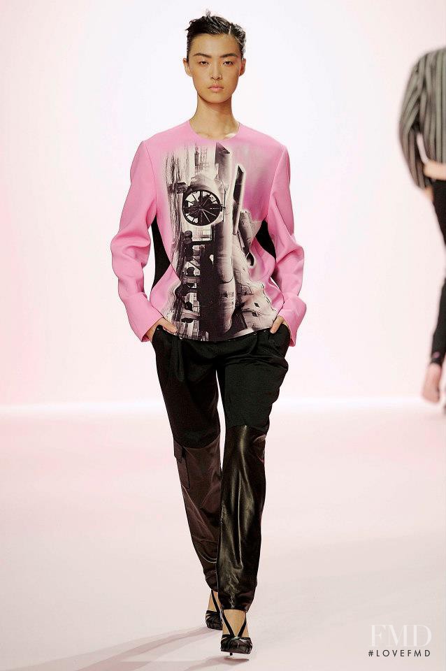 Tian Yi featured in  the Pedro Lourenço Capsule fashion show for Spring/Summer 2013