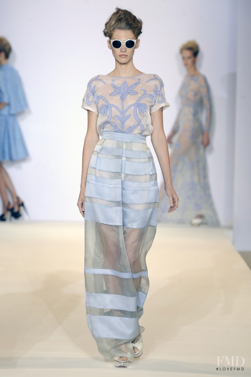 Irina Nikolaeva featured in  the Temperley London fashion show for Spring/Summer 2013