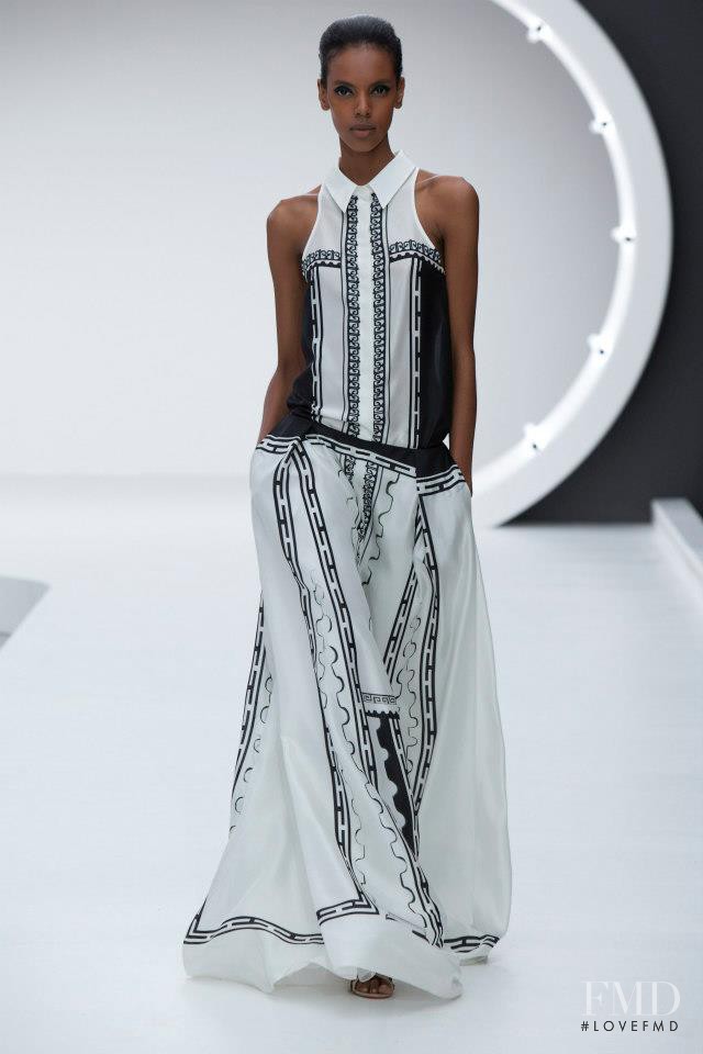 Grace Mahary featured in  the Mary Katrantzou fashion show for Spring/Summer 2013