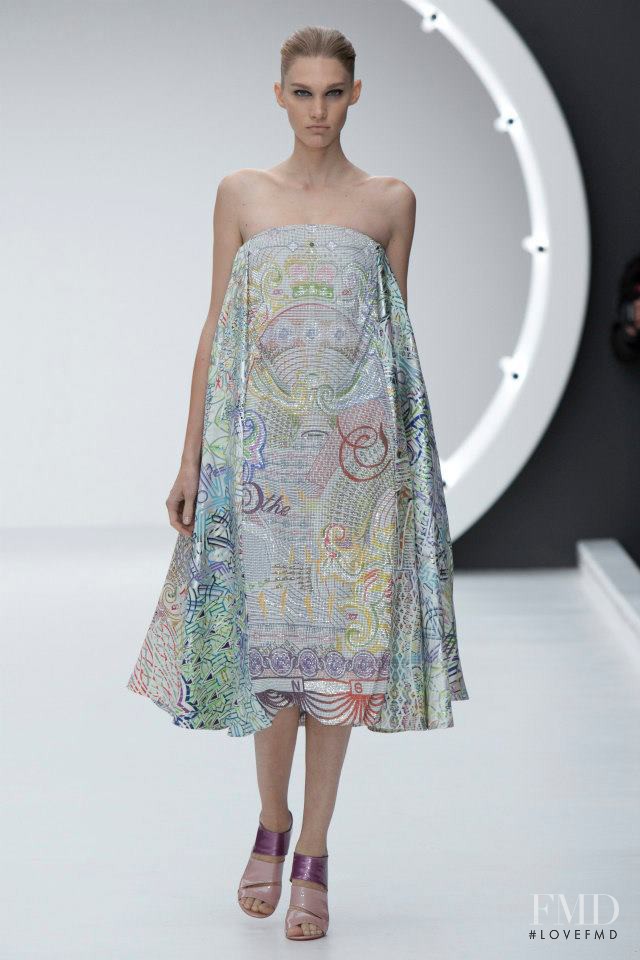 Irina Nikolaeva featured in  the Mary Katrantzou fashion show for Spring/Summer 2013