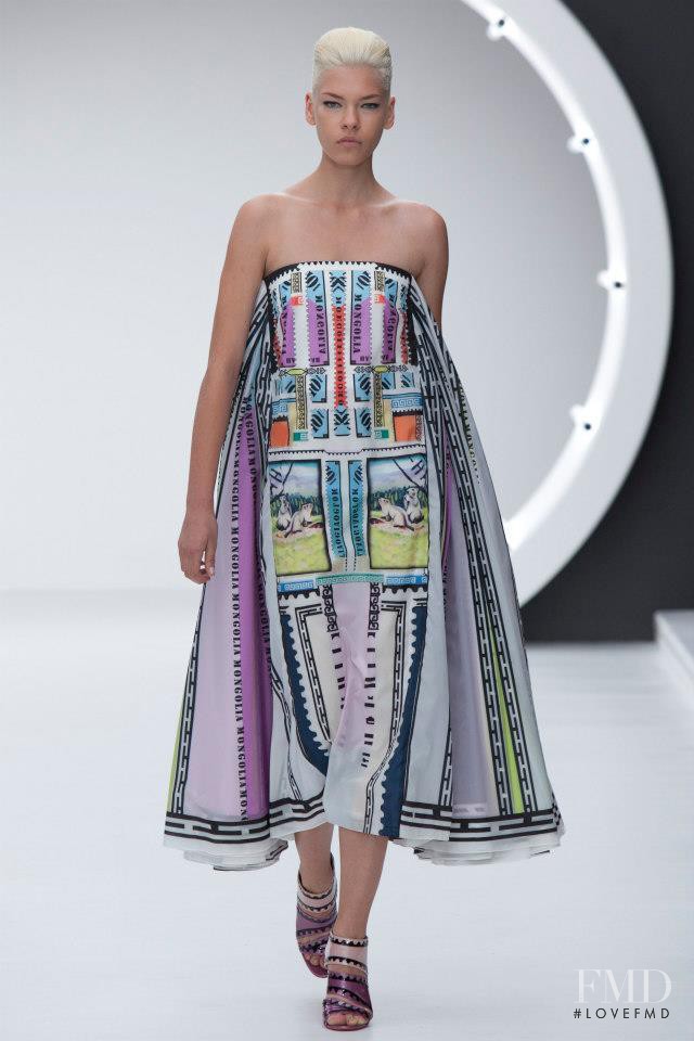 Valerija Sestic featured in  the Mary Katrantzou fashion show for Spring/Summer 2013