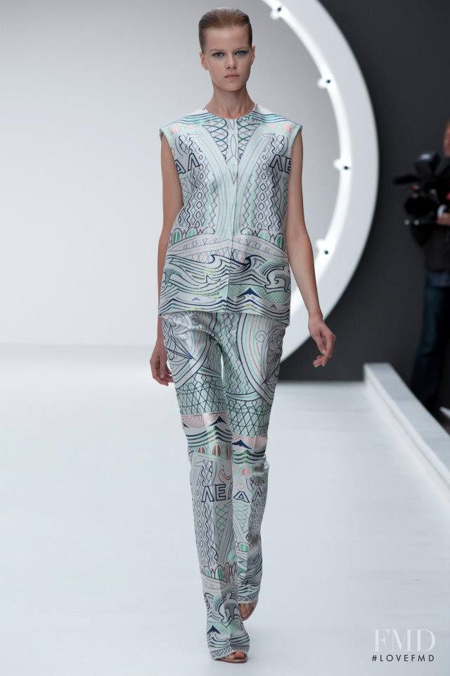 Kadri Vahersalu featured in  the Mary Katrantzou fashion show for Spring/Summer 2013