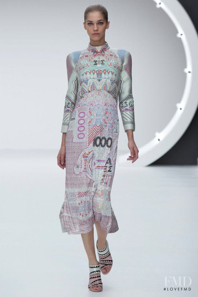 Samantha Gradoville featured in  the Mary Katrantzou fashion show for Spring/Summer 2013