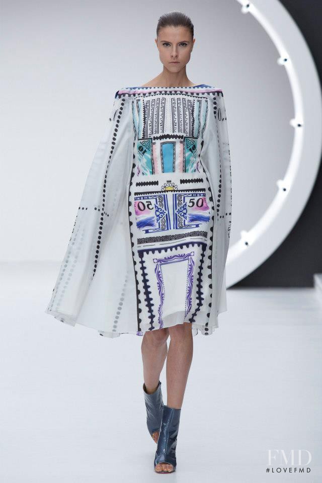 Isaac Lindsay featured in  the Mary Katrantzou fashion show for Spring/Summer 2013