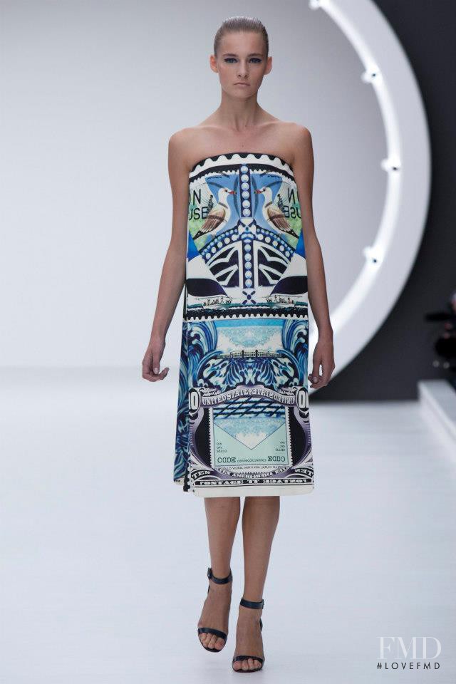 Marine Van Outryve featured in  the Mary Katrantzou fashion show for Spring/Summer 2013