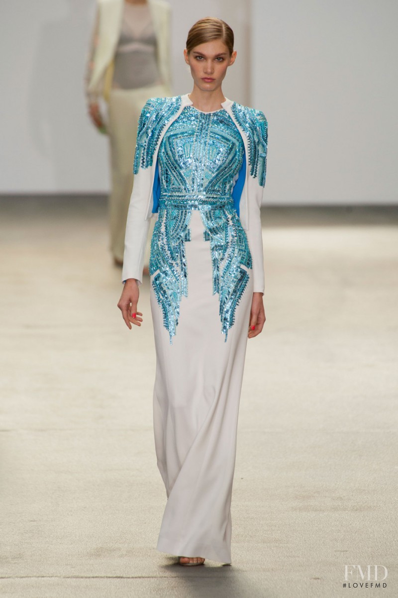 Irina Nikolaeva featured in  the Antonio Berardi fashion show for Spring/Summer 2013