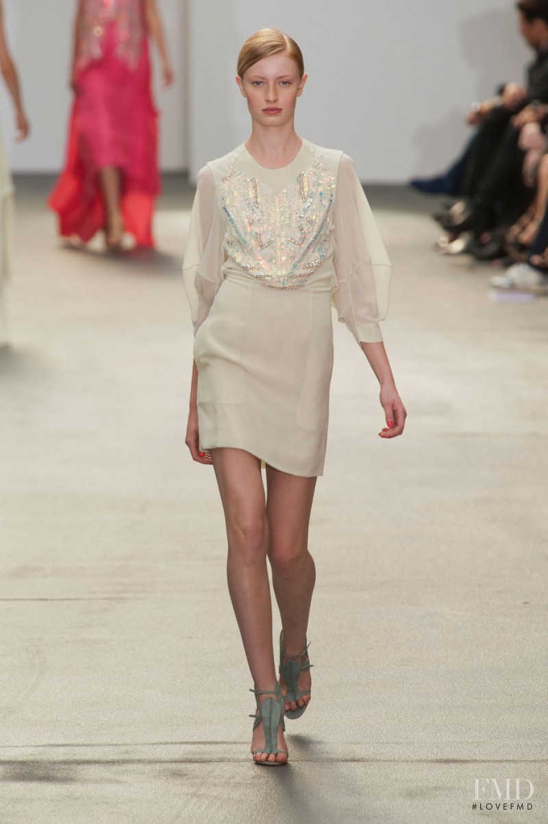 Stephanie Hall featured in  the Antonio Berardi fashion show for Spring/Summer 2013
