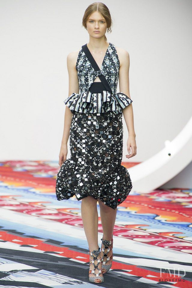 Lara Mullen featured in  the Peter Pilotto fashion show for Spring/Summer 2013