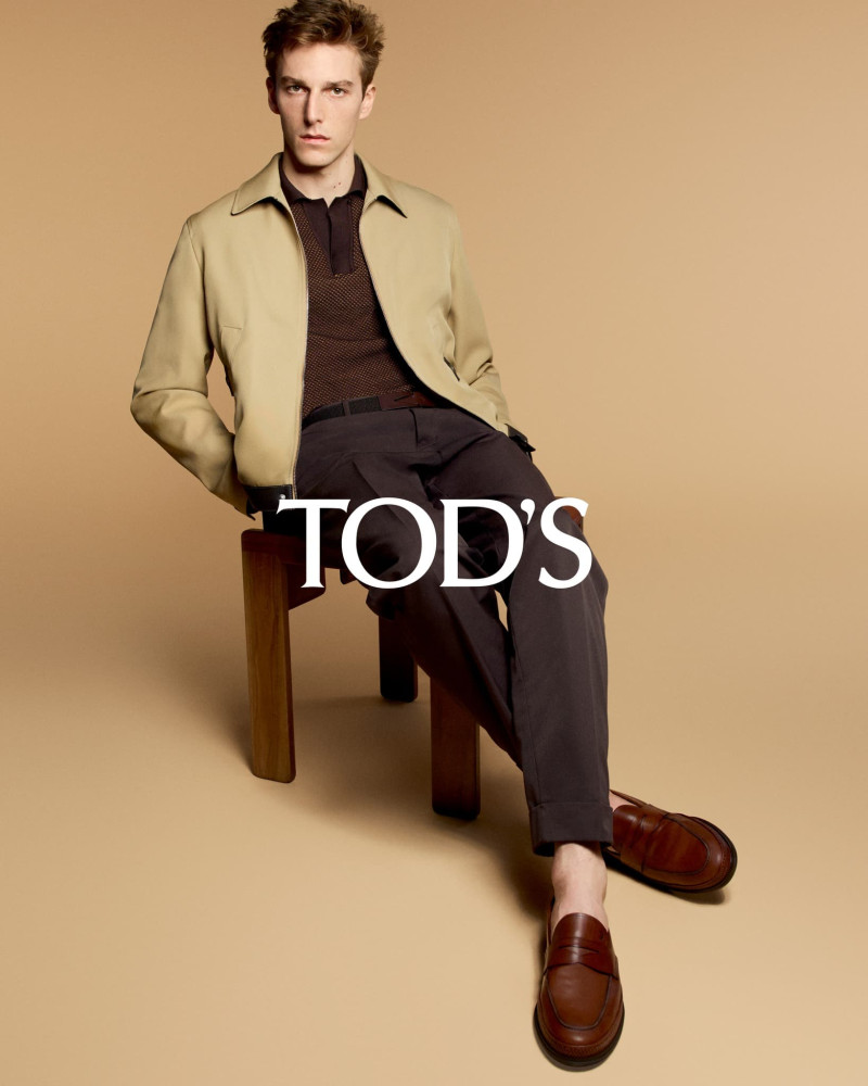 Quentin Demeester featured in  the Tod\'s advertisement for Pre-Spring 2024