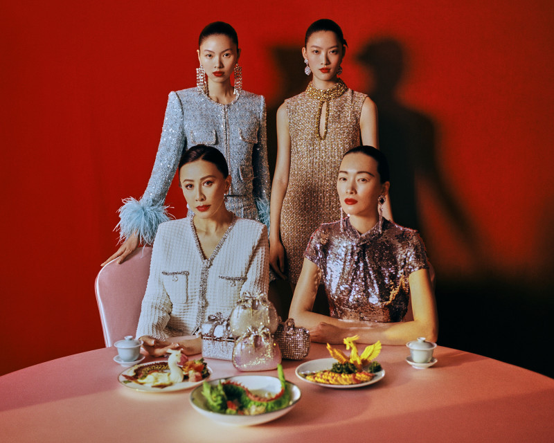 Ling Tan featured in  the Self Portrait Lunar New Year 2024 Campaign advertisement for Spring 2024