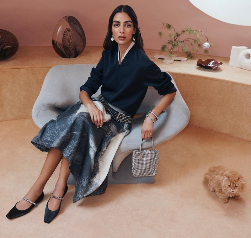 Nora Attal featured in  the Tory Burch advertisement for Holiday 2023