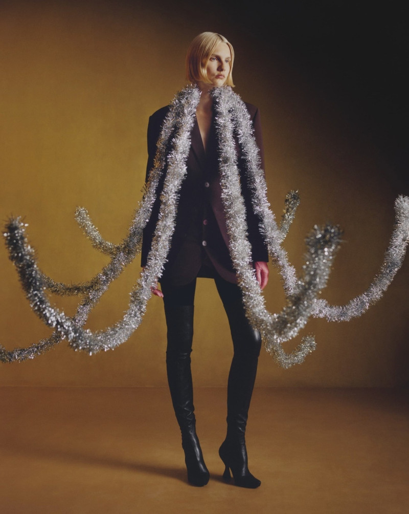 Elisa Nijman featured in  the Lanvin advertisement for Holiday 2023