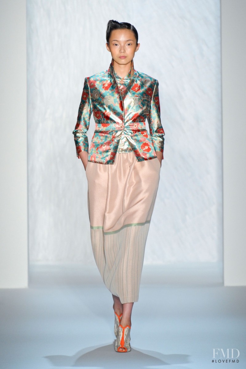 Xiao Wen Ju featured in  the SUNO fashion show for Spring/Summer 2013