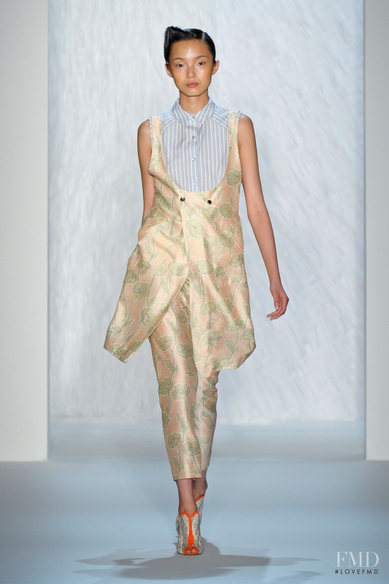 Xiao Wen Ju featured in  the SUNO fashion show for Spring/Summer 2013