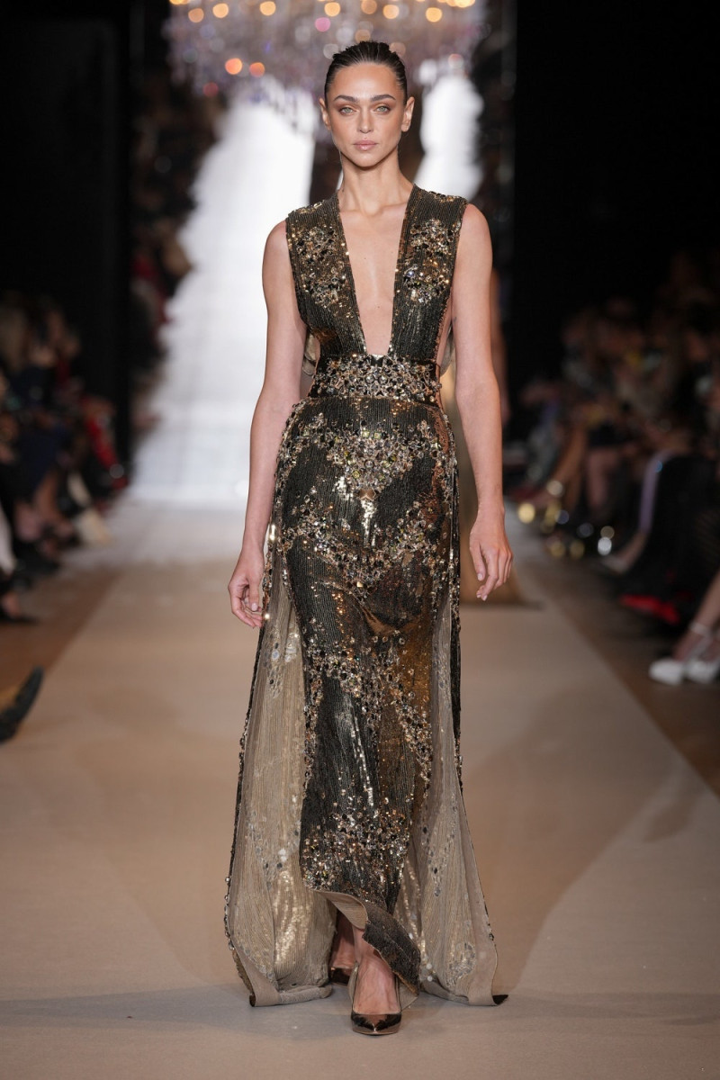 Zhenya Katava featured in  the Zuhair Murad fashion show for Spring/Summer 2024