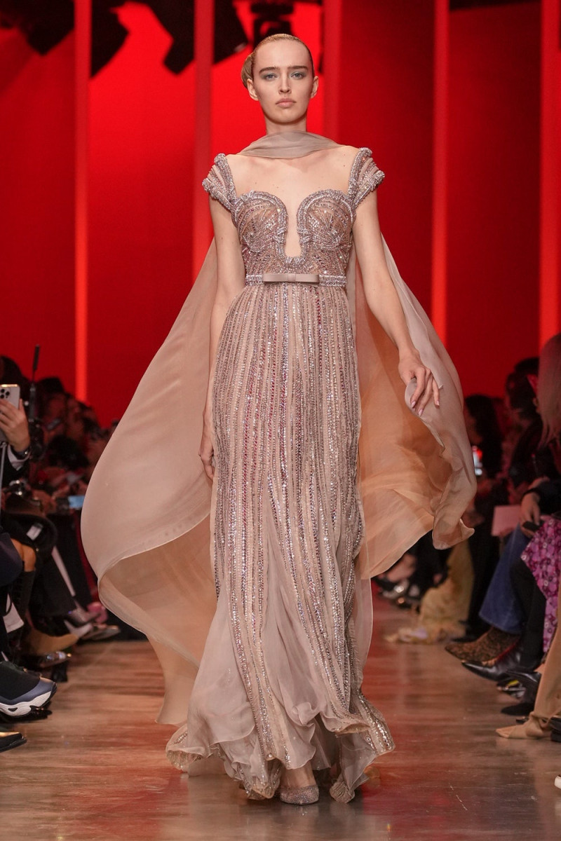 Agata Rudko featured in  the Elie Saab Couture fashion show for Spring/Summer 2024