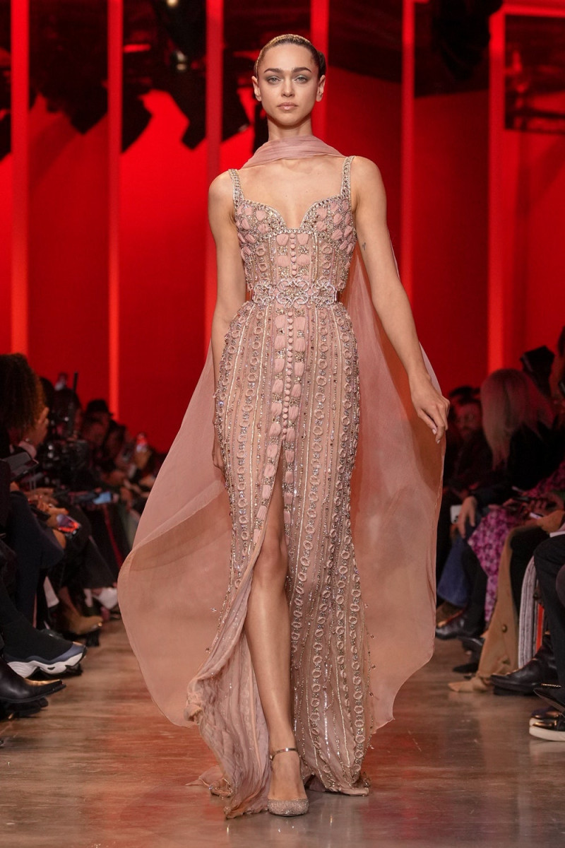 Zhenya Katava featured in  the Elie Saab Couture fashion show for Spring/Summer 2024