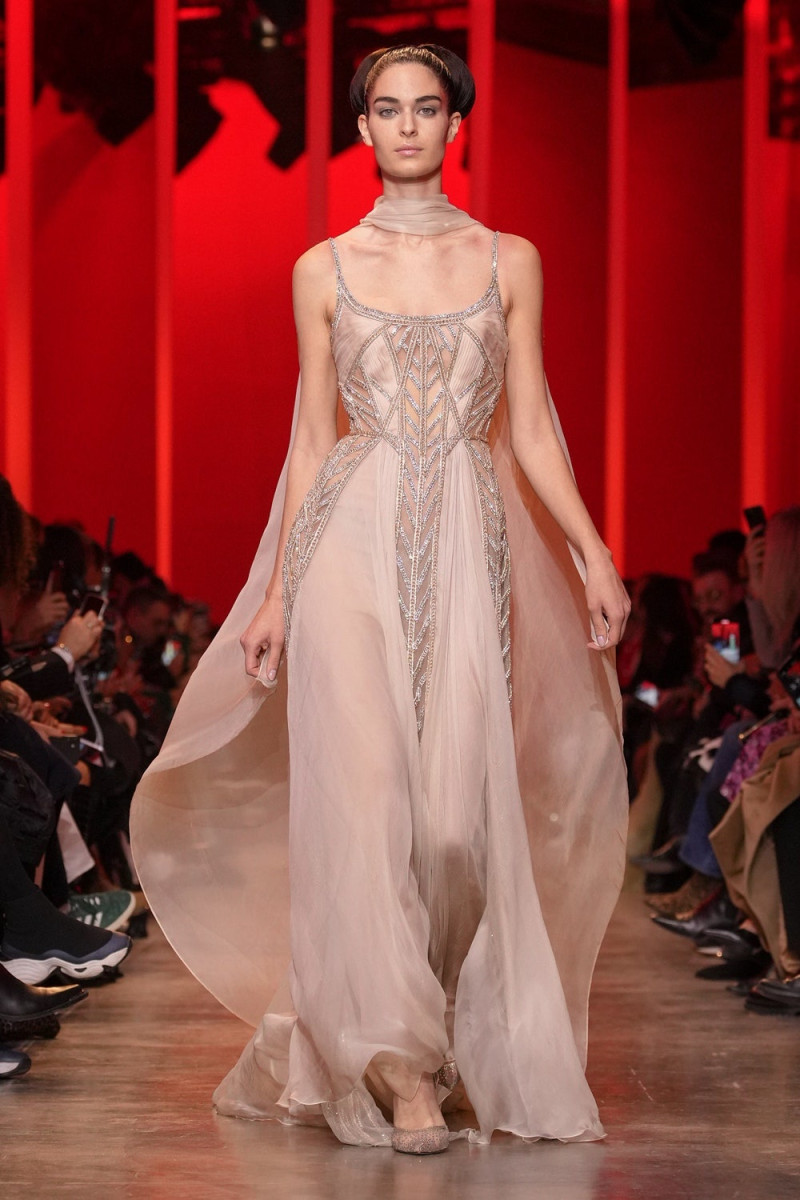 Mary Dussarrat featured in  the Elie Saab Couture fashion show for Spring/Summer 2024