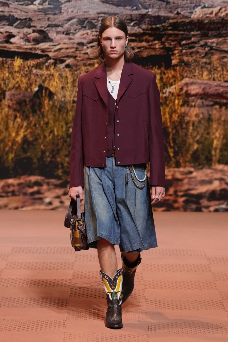 Indiana Vant Slot featured in  the Louis Vuitton fashion show for Autumn/Winter 2024