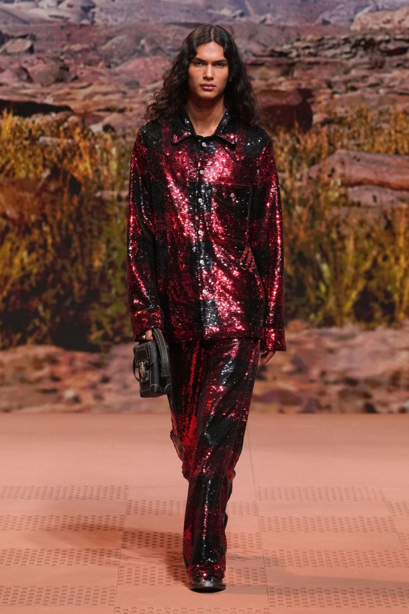 Joakim Gjemmestad featured in  the Louis Vuitton fashion show for Autumn/Winter 2024