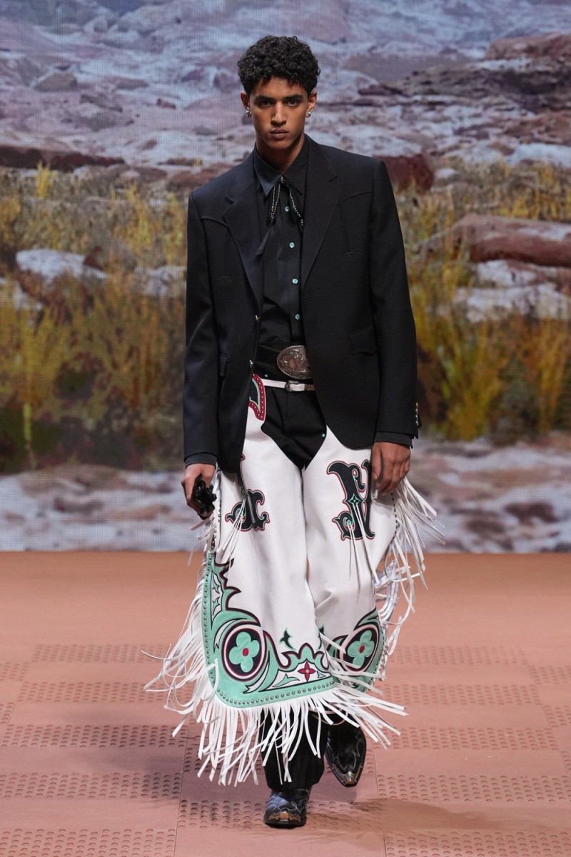 Abas Abdirazaq featured in  the Louis Vuitton fashion show for Autumn/Winter 2024