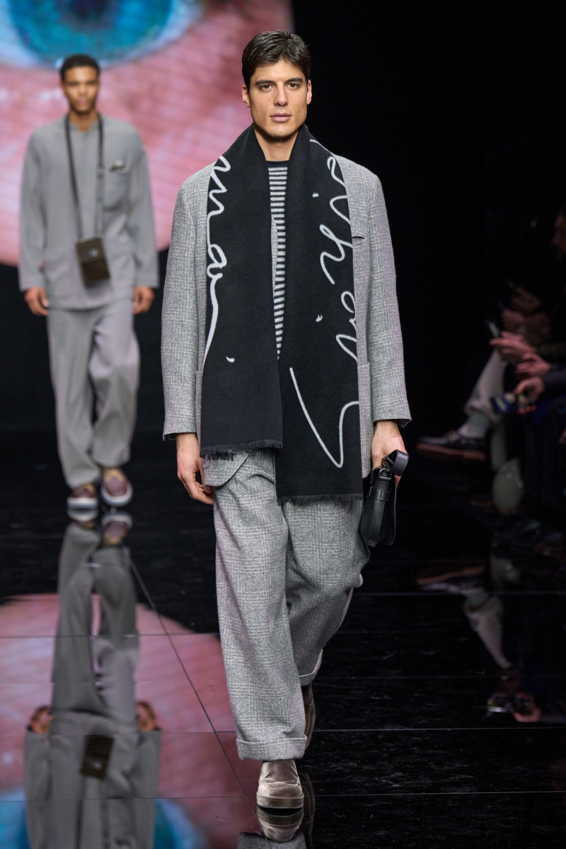 Edoardo Langone featured in  the Giorgio Armani fashion show for Autumn/Winter 2024