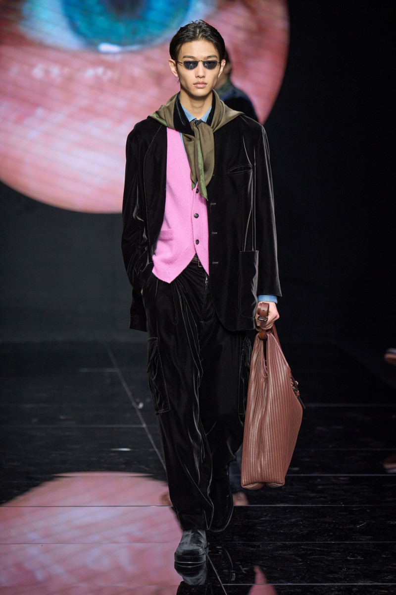 Hyunjun Kim featured in  the Giorgio Armani fashion show for Autumn/Winter 2024