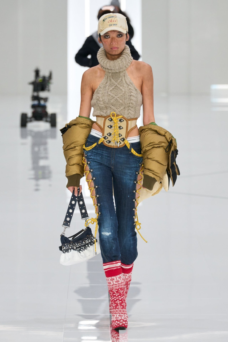 Chloe Nguyen featured in  the DSquared2 fashion show for Autumn/Winter 2024