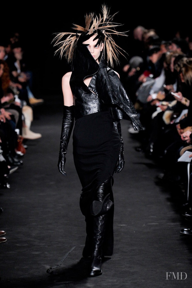 Tanya Dyagileva featured in  the Ann Demeulemeester fashion show for Autumn/Winter 2012