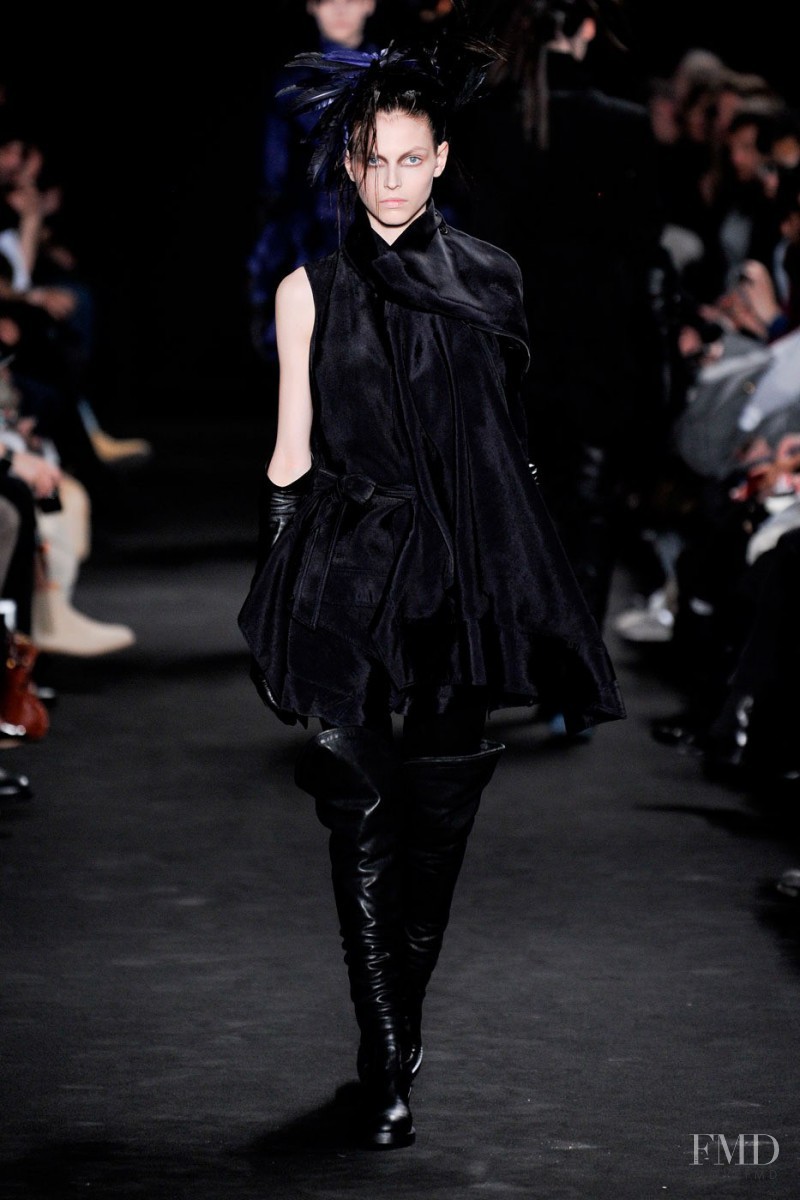 Karlina Caune featured in  the Ann Demeulemeester fashion show for Autumn/Winter 2012