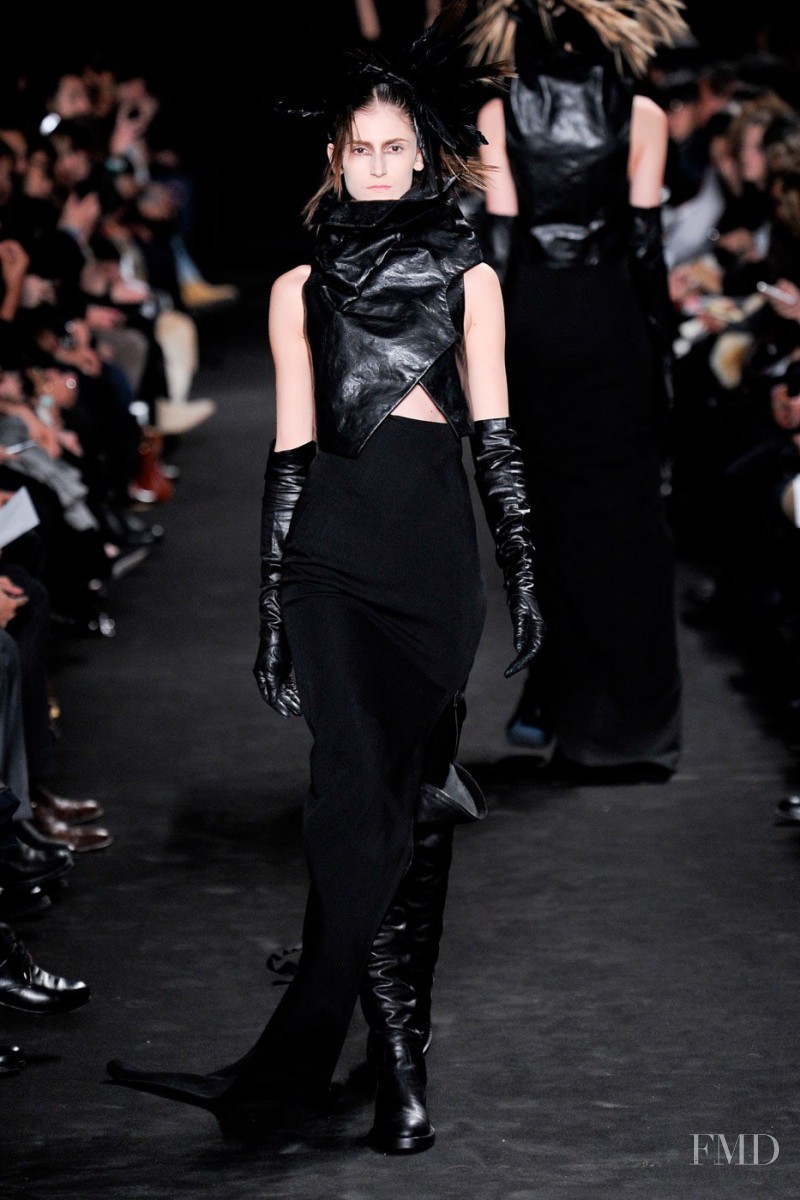 Daiane Conterato featured in  the Ann Demeulemeester fashion show for Autumn/Winter 2012