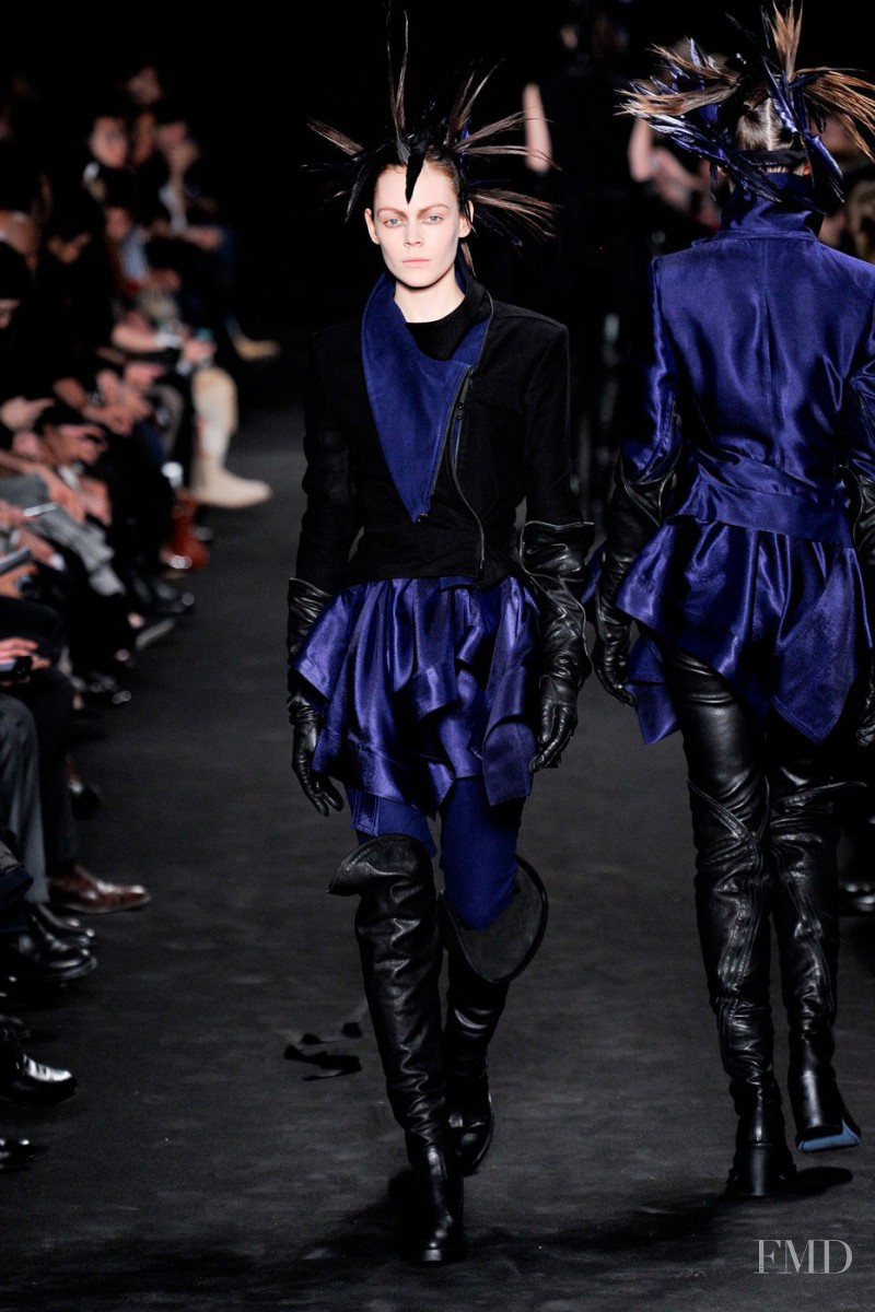 Kinga Rajzak featured in  the Ann Demeulemeester fashion show for Autumn/Winter 2012