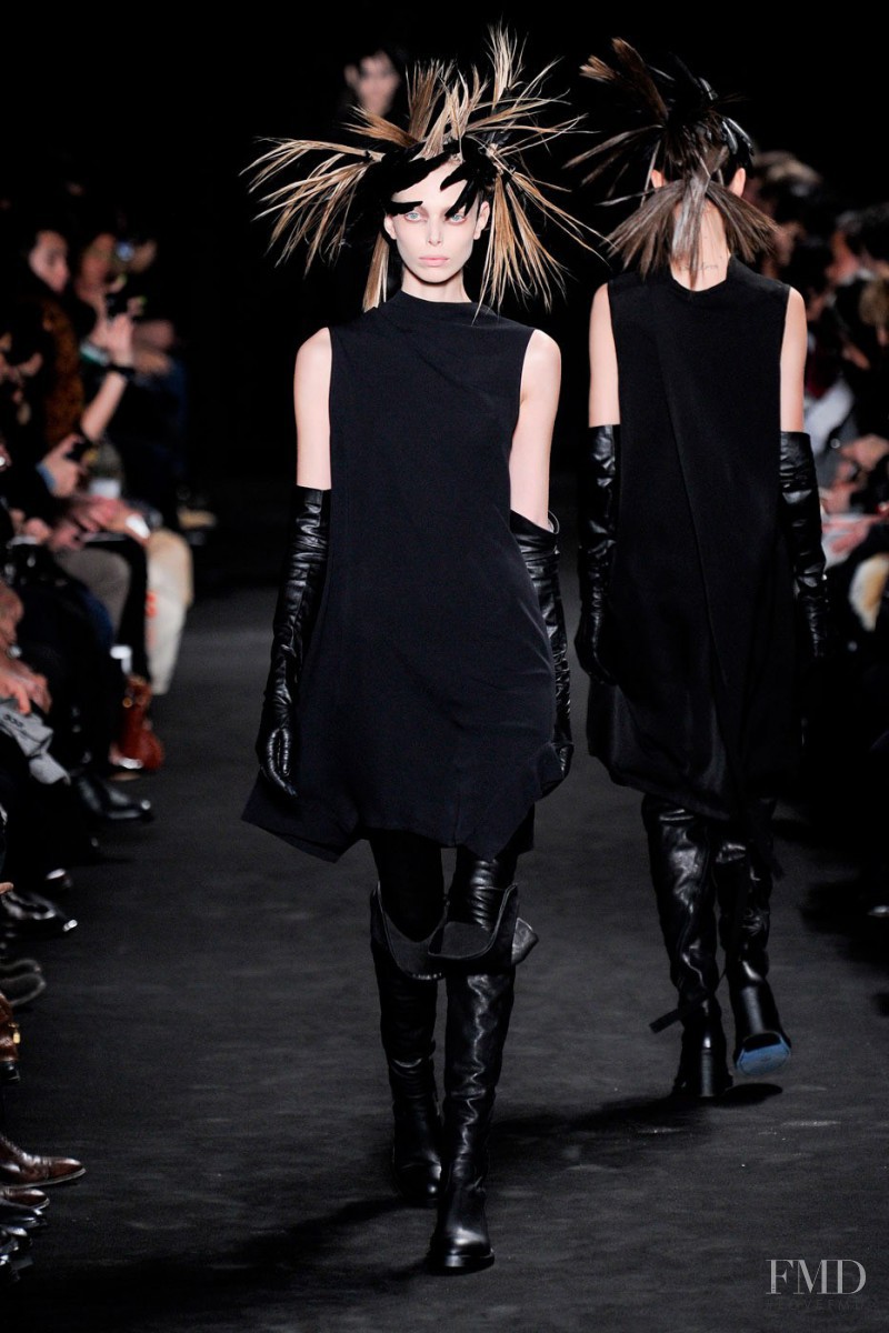 Tanya Dyagileva featured in  the Ann Demeulemeester fashion show for Autumn/Winter 2012