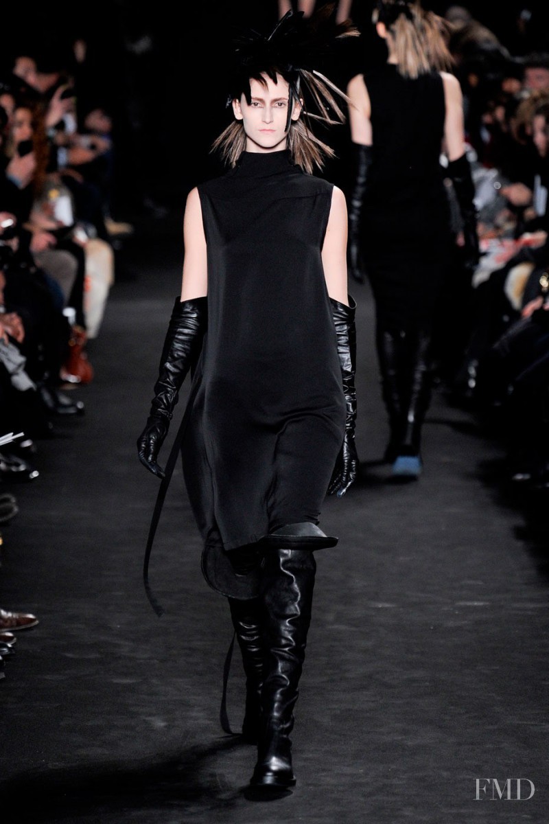 Daiane Conterato featured in  the Ann Demeulemeester fashion show for Autumn/Winter 2012