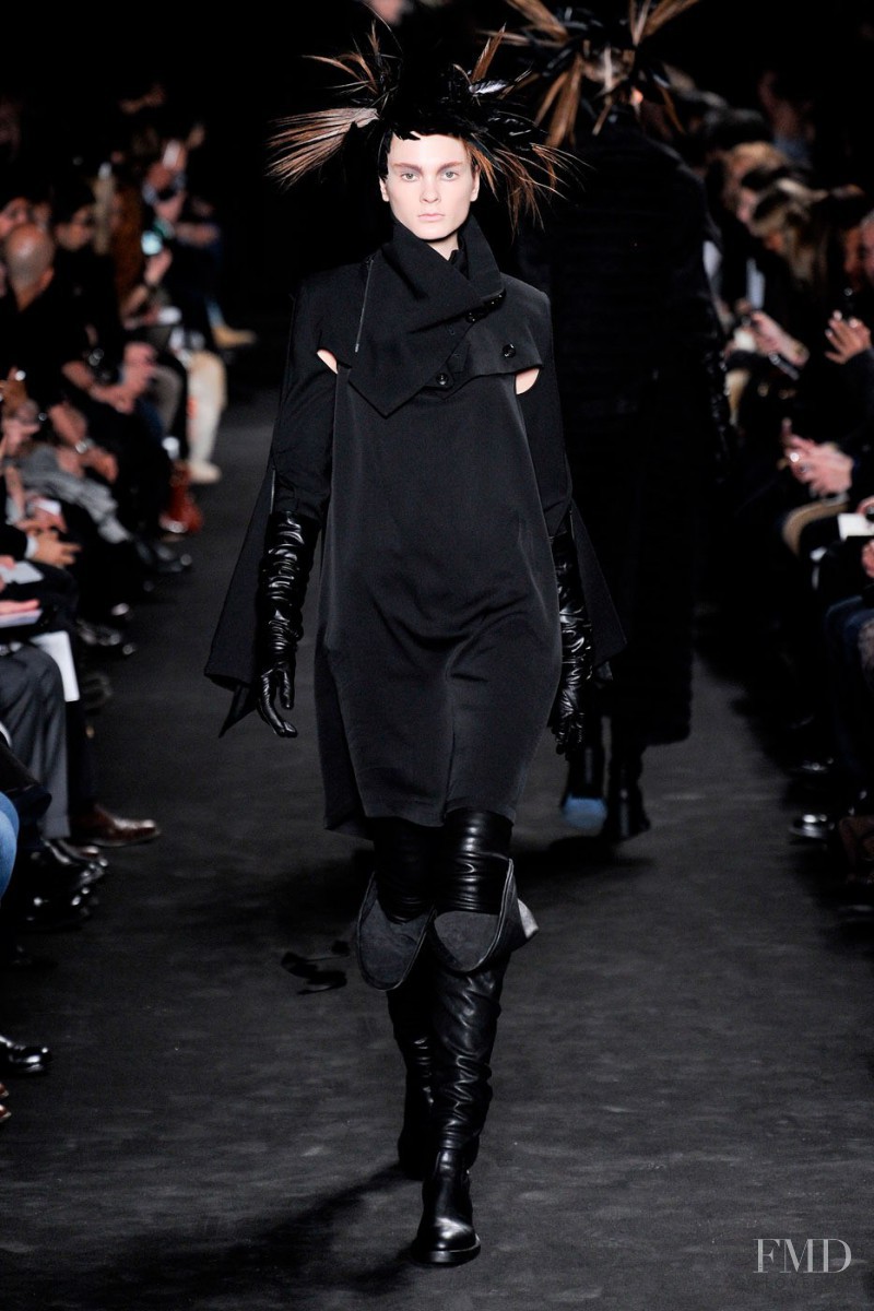 Irina Kulikova featured in  the Ann Demeulemeester fashion show for Autumn/Winter 2012