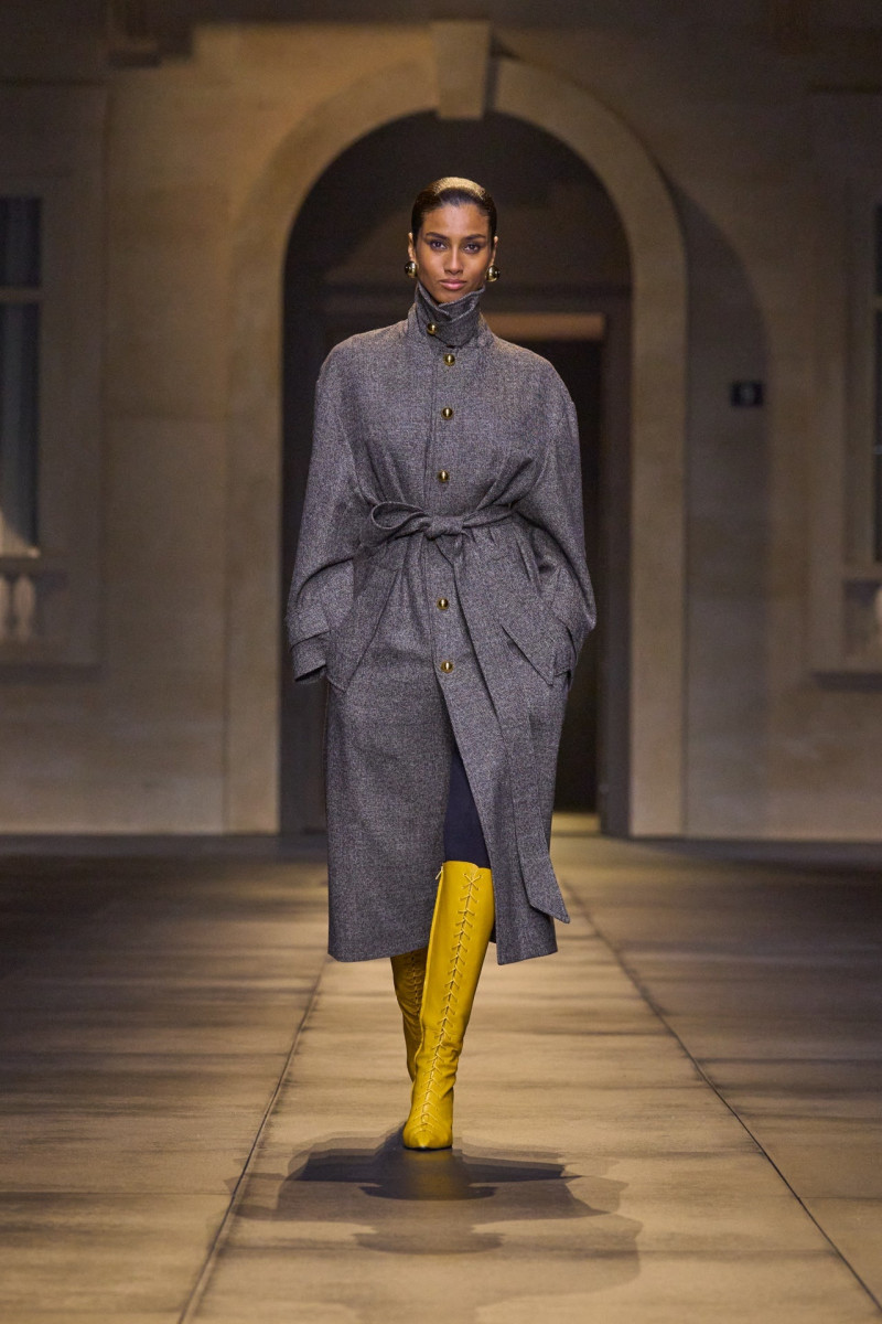 Imaan Hammam featured in  the AMI Alexandre Mattiussi fashion show for Autumn/Winter 2024