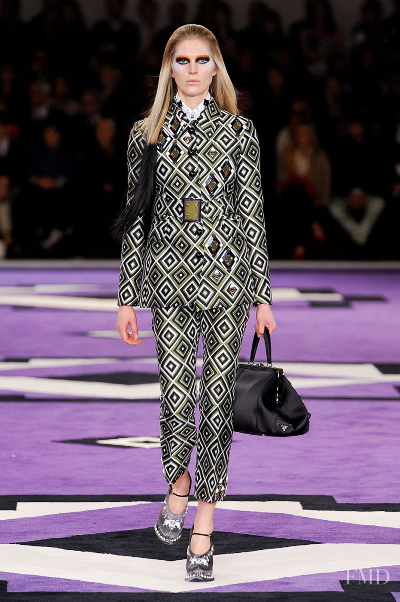 Iselin Steiro featured in  the Prada fashion show for Autumn/Winter 2012