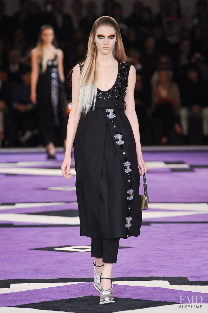 Irina Nikolaeva featured in  the Prada fashion show for Autumn/Winter 2012