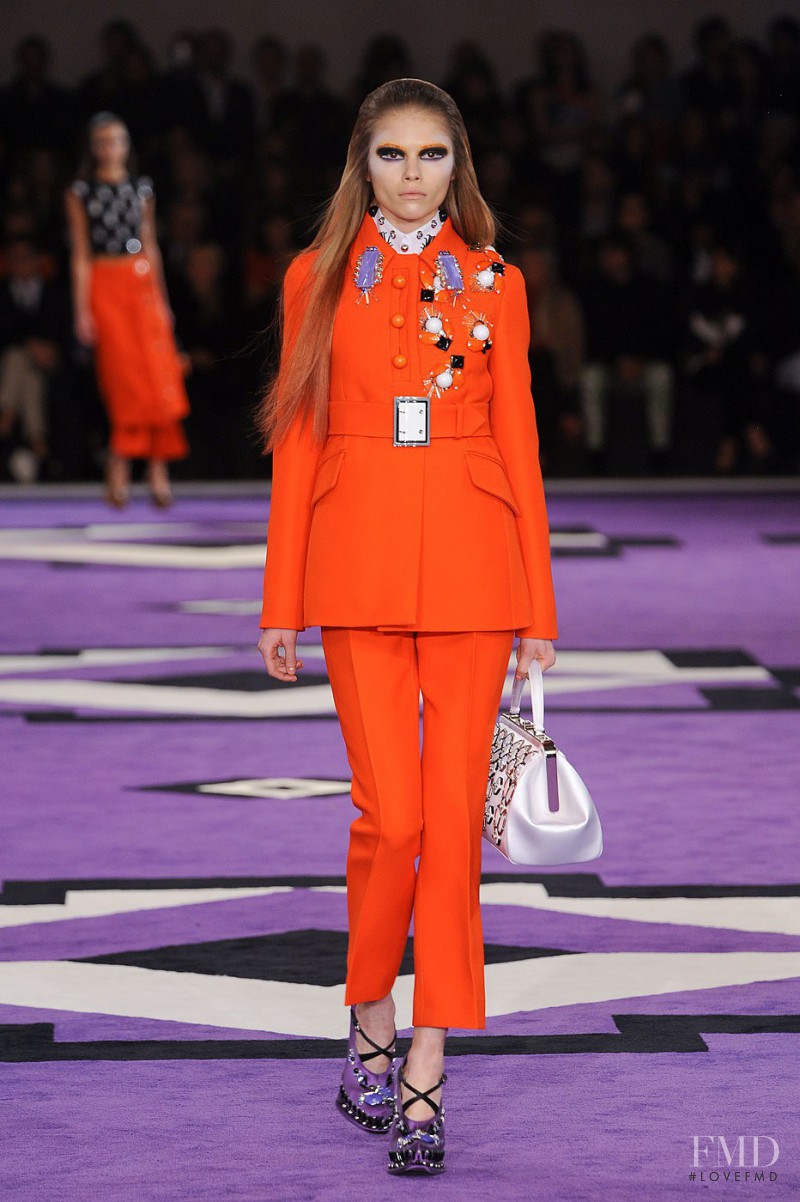 Irina Denisova featured in  the Prada fashion show for Autumn/Winter 2012